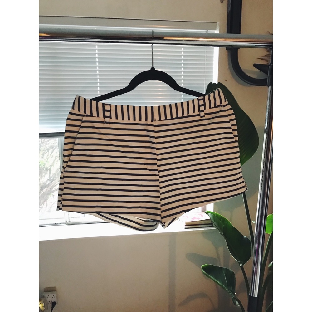 H&M Navy and White striped shorts